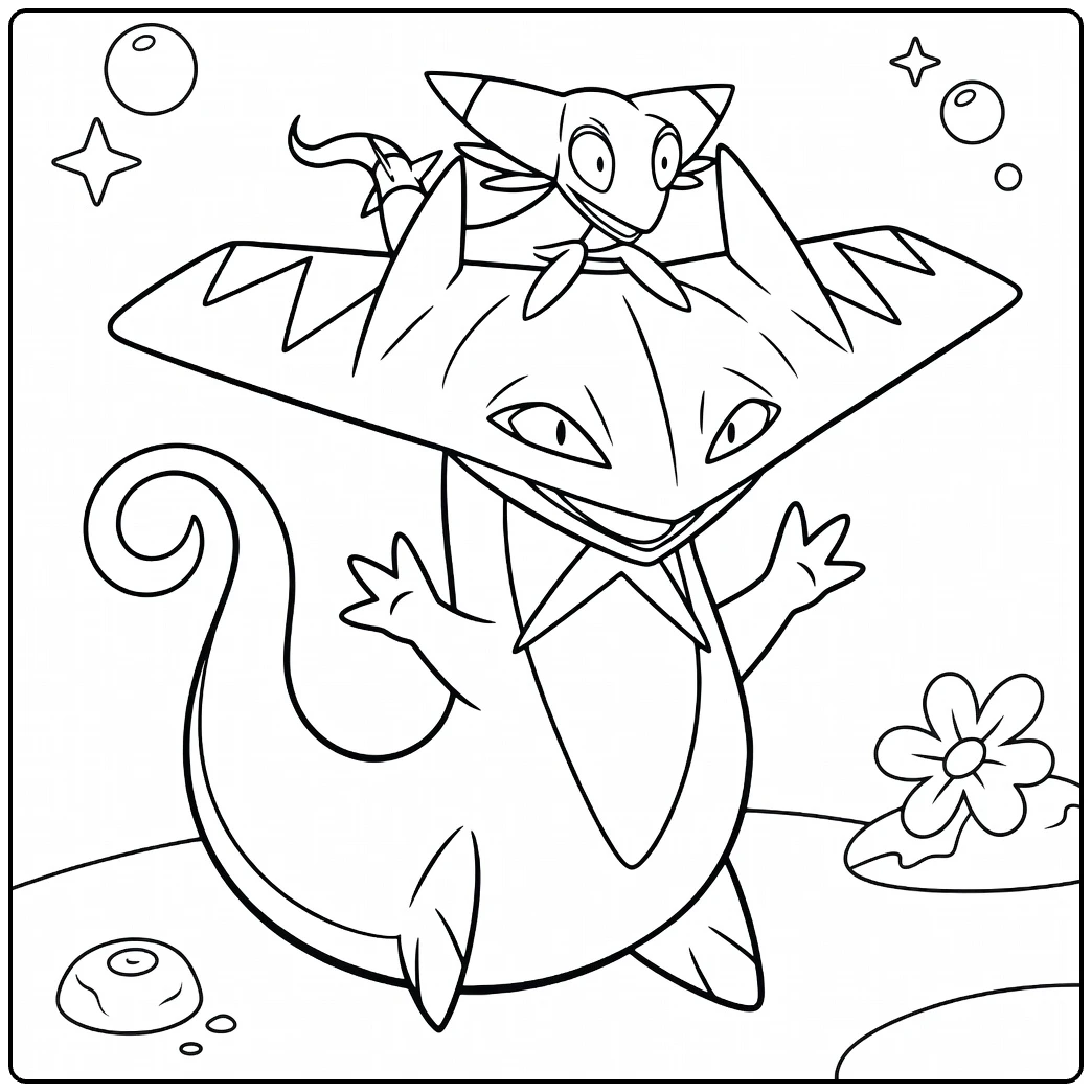 drakloak coloring page dreepy lelie and stars