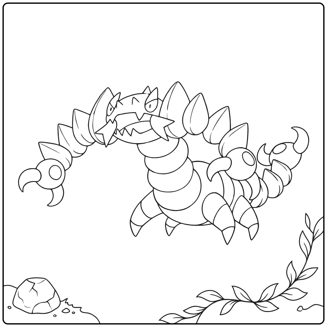 Drapion in Dynamic Pose coloring page