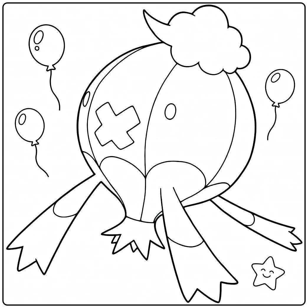 Drifblim Floating Balloon Pokemon coloring page