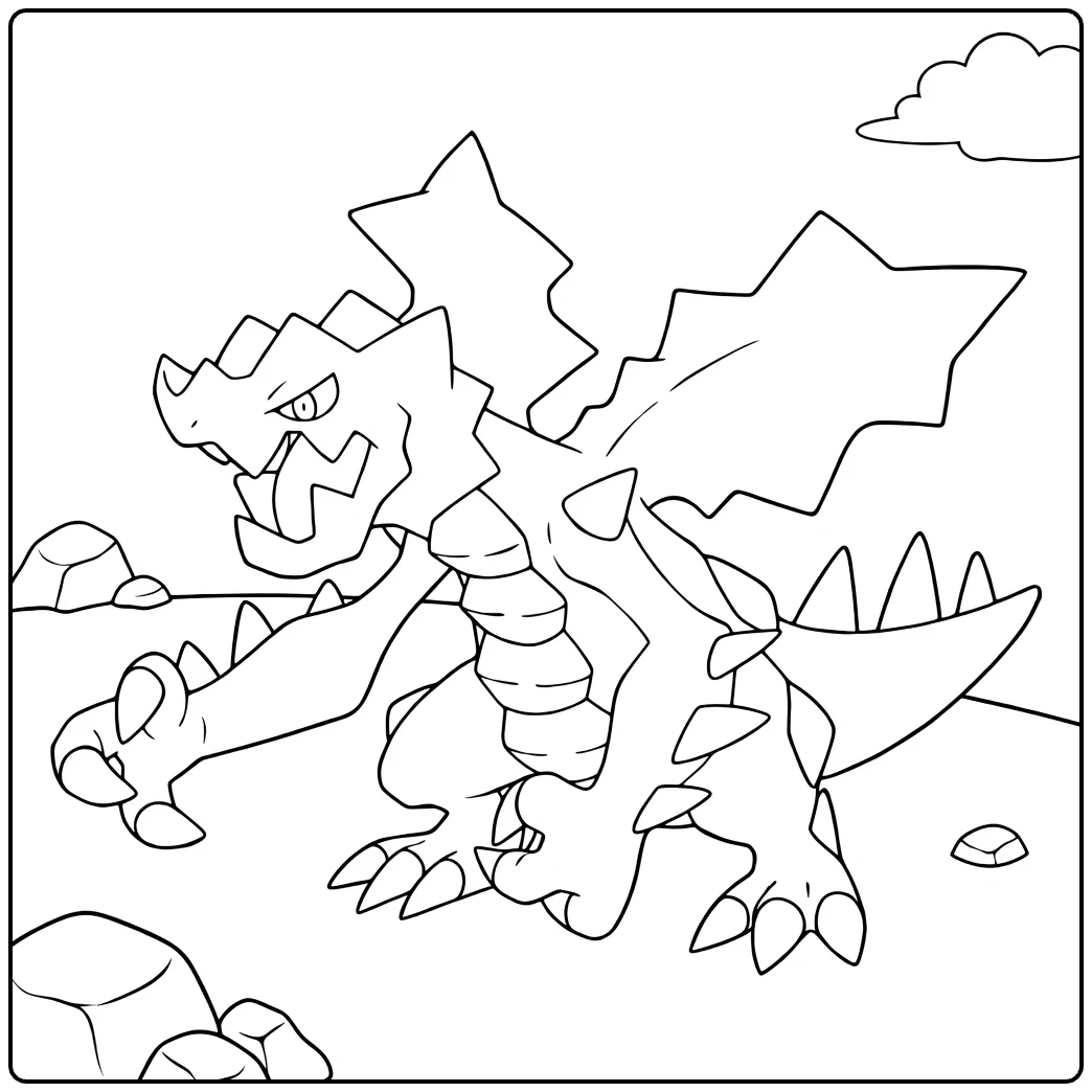 druddigon coloring page krachtige vleugeldraak in action