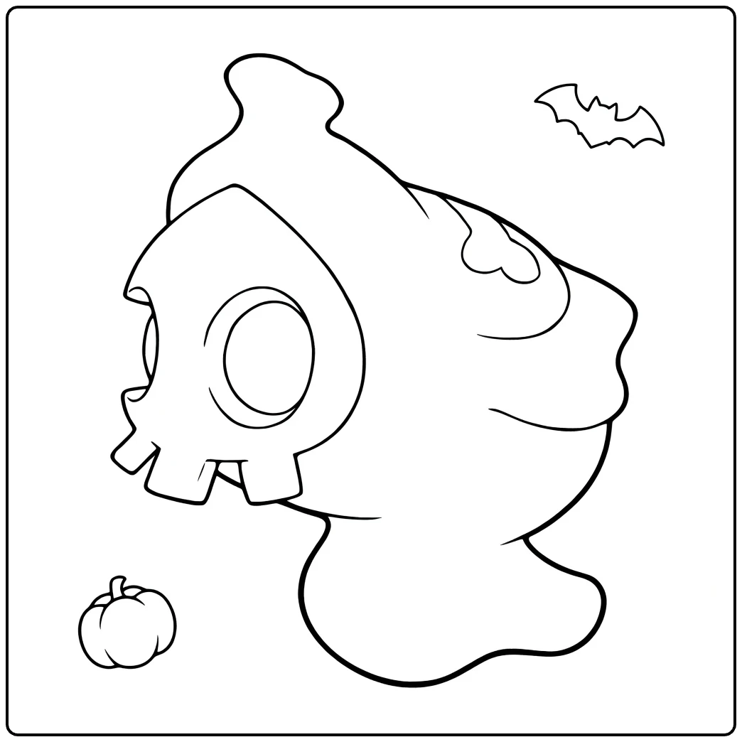 Duskull Halloween Ghost Pokemon coloring page