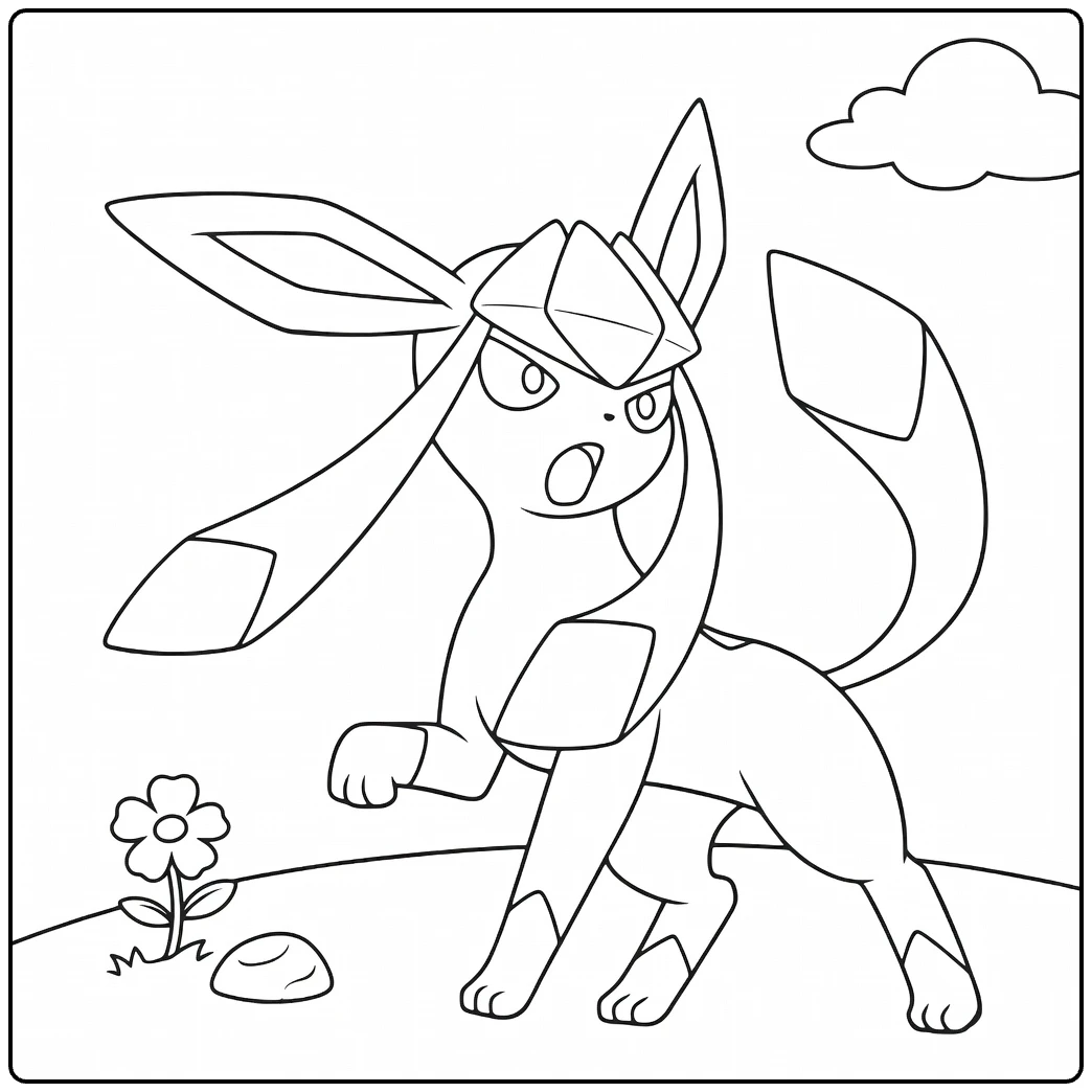 Dynamic Glaceon Helm and Field coloring page