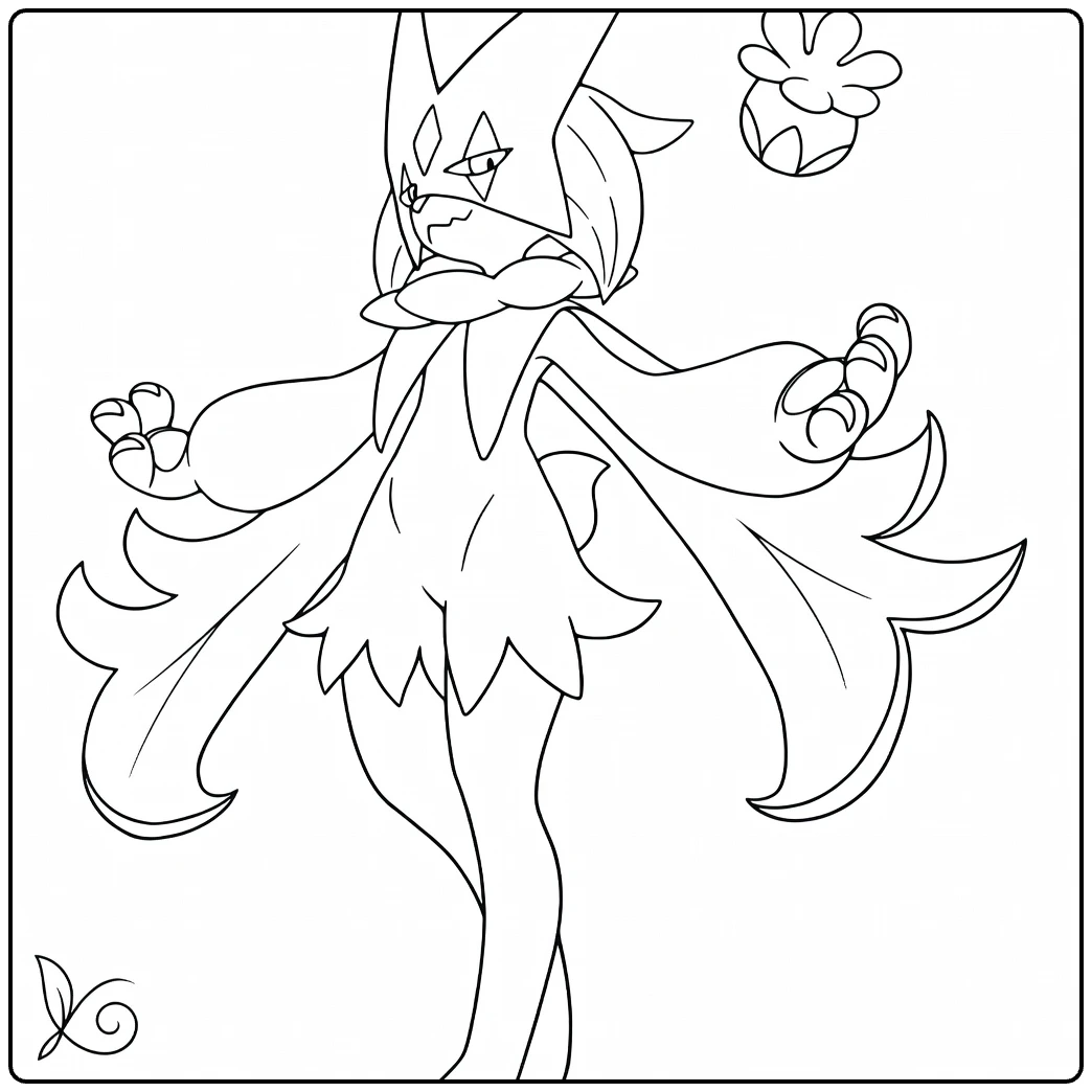 Dynamic Meowscarada Pokemon coloring page