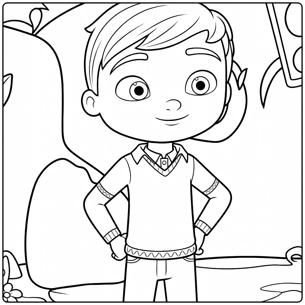 edgar Peepleson Tough Cartoonjongen coloring page