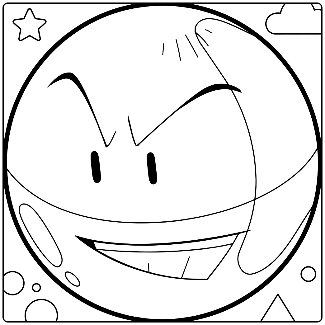 Electrode Little Stars and Cloud for Kids coloring page