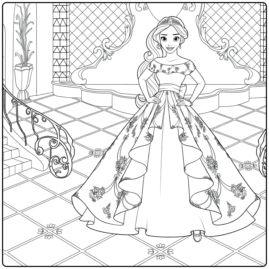 elena of Avalor in Koninklijk Paleis coloring page