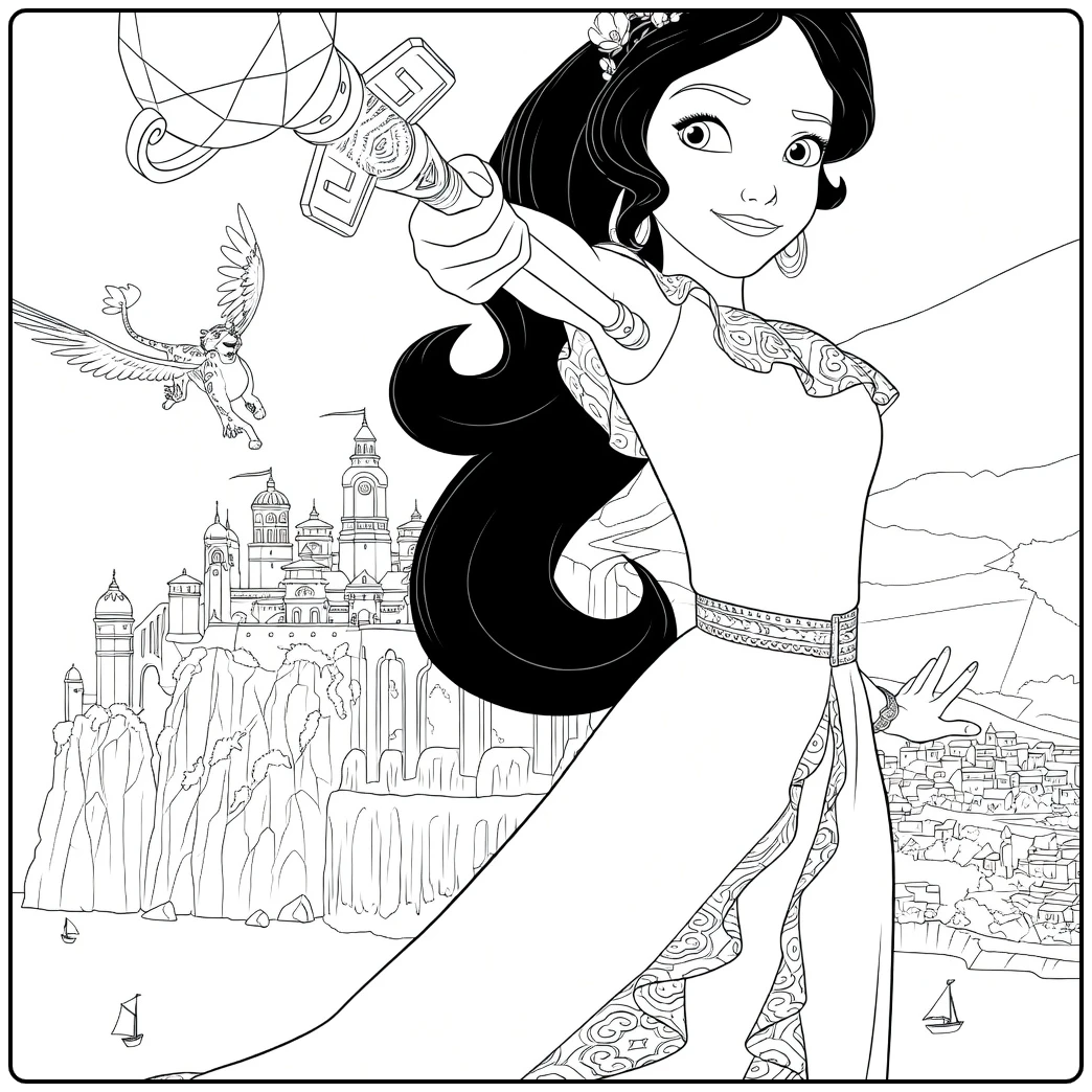 elena of avalor coloring page of avontuurlijke heldin