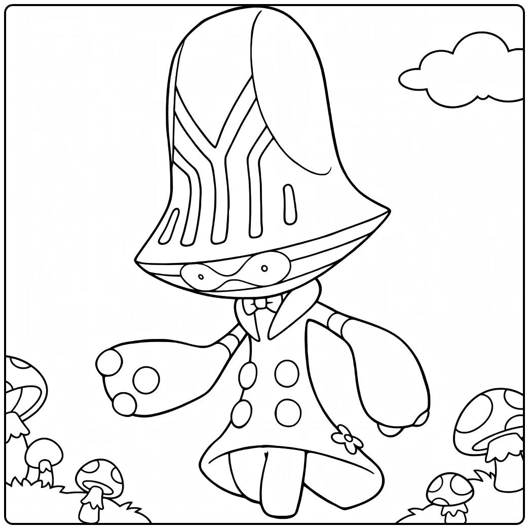 elgyem coloring page in mysterieus paddenstoelbos