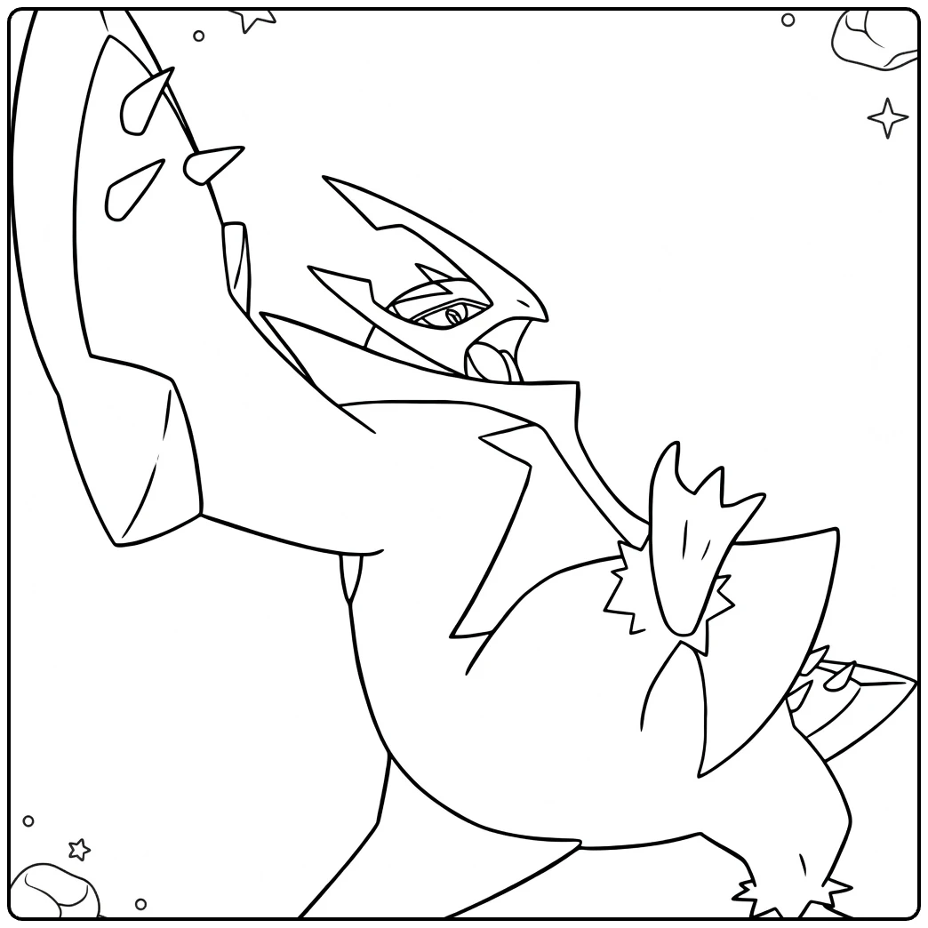 Empoleon Majestic Wings and Stars coloring page