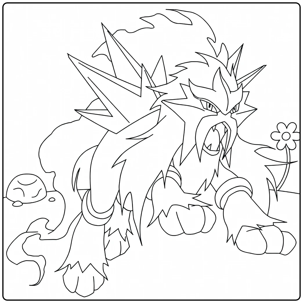 Entei coloring page