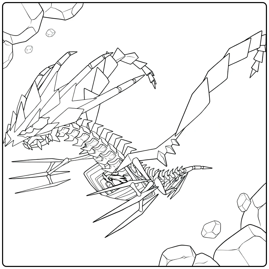 Eternatus for Kids Cosmic Dragon coloring page