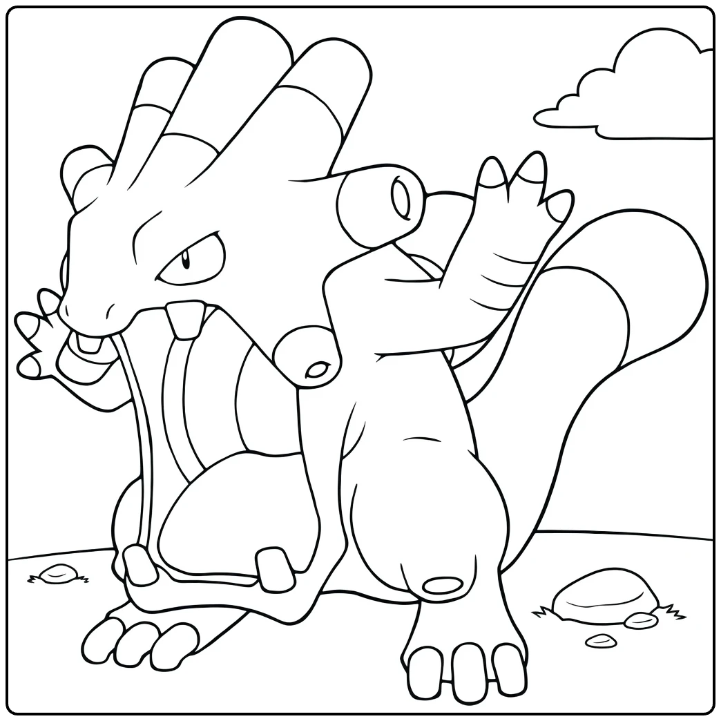 exploud coloring page for Pokemon fans om in