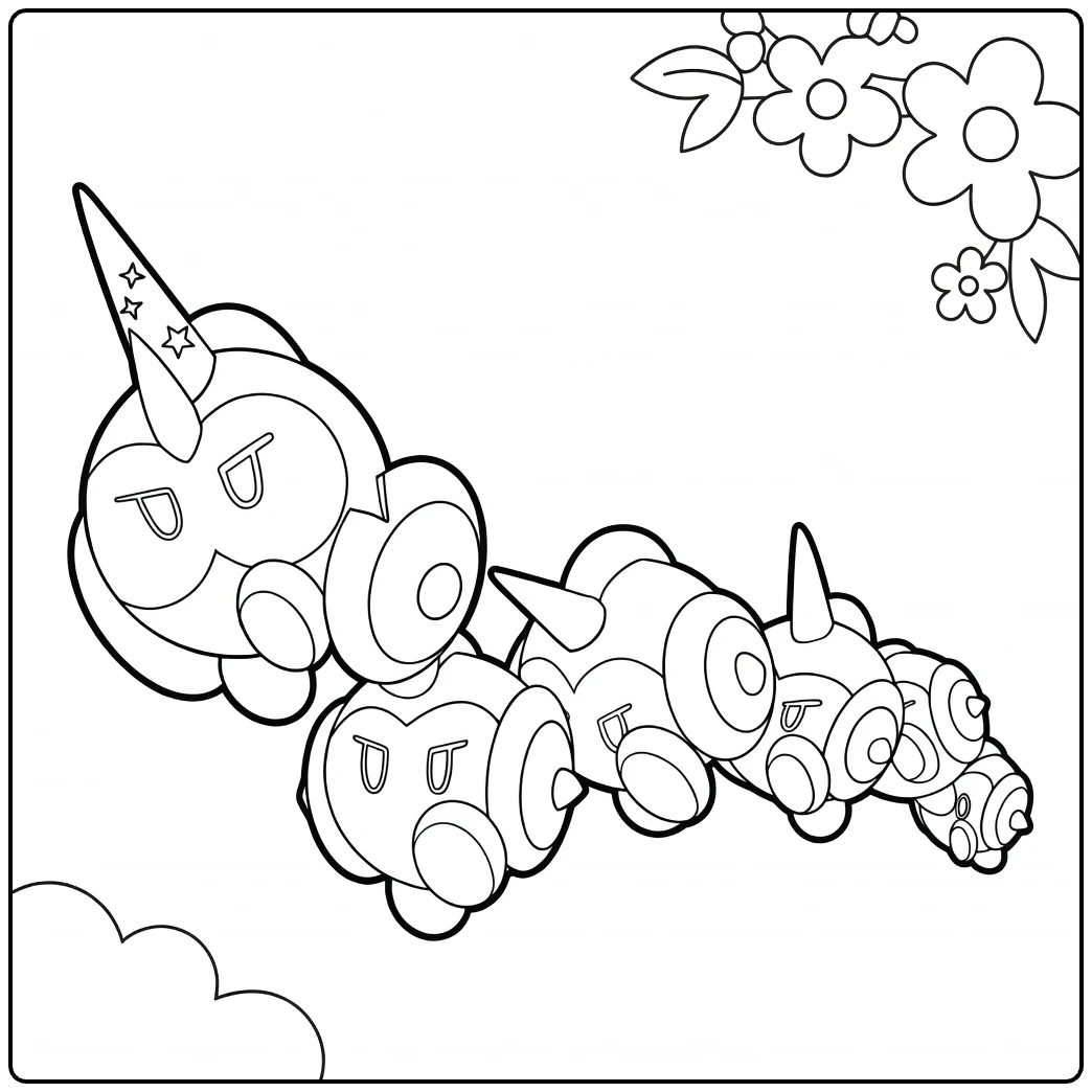 Falinks Star Hat and Clouds coloring page