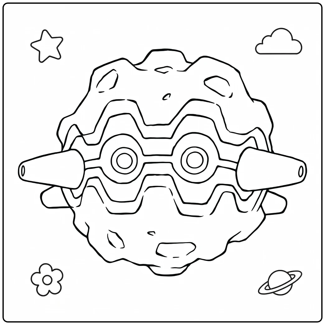 Forretress in Cosmic Adventure coloring page