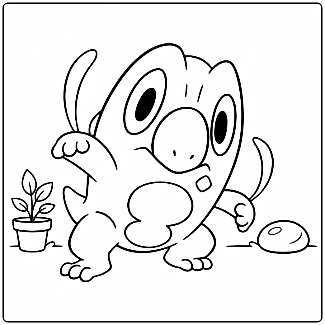 Frigibax Cheerful Pokemon Dragon coloring page