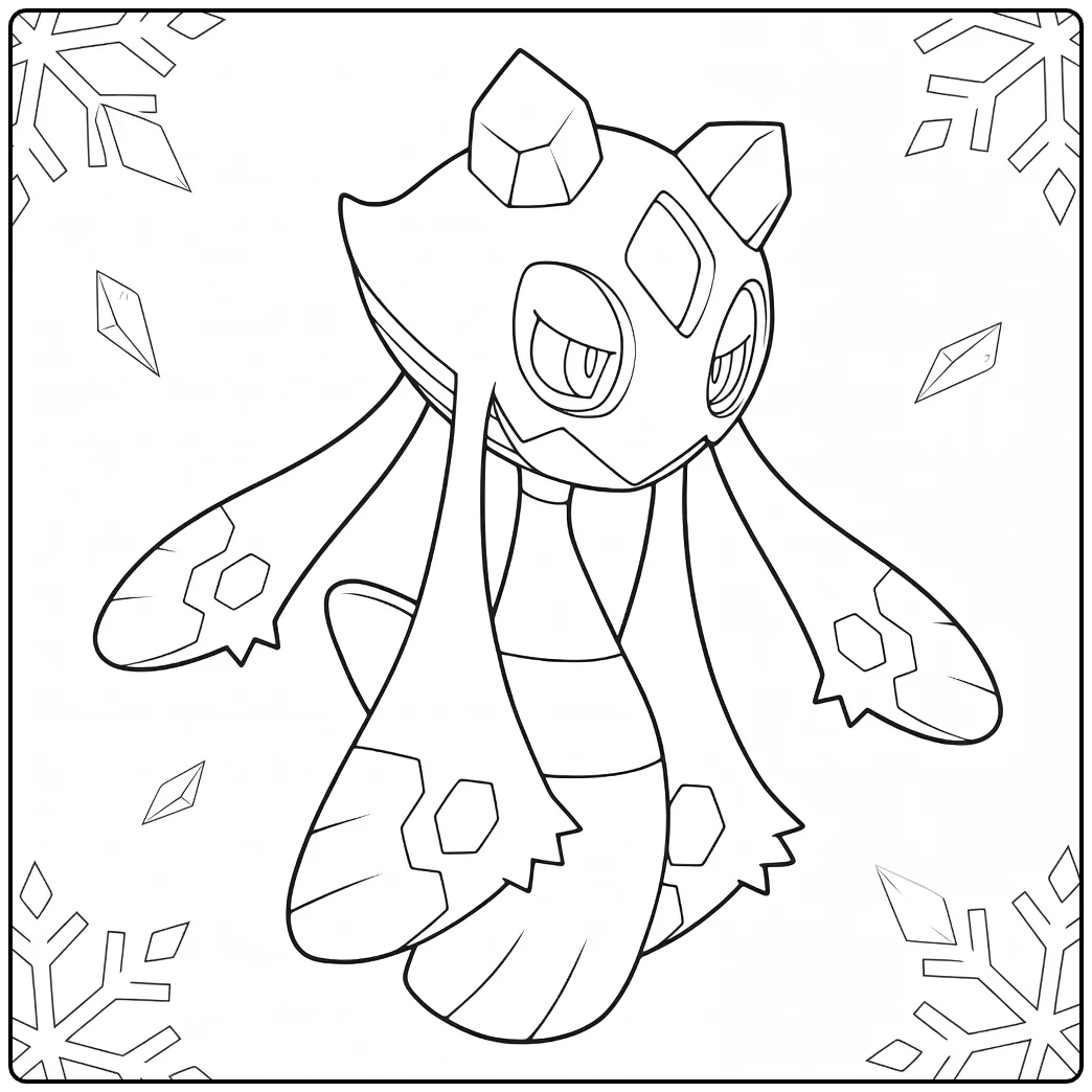Froslass Ghostly Ice Pokemon coloring page