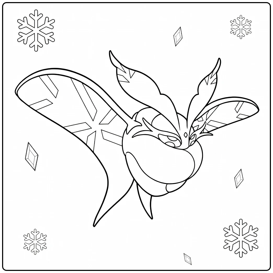 Frosmoth Icy Pokemon with Wings coloring page