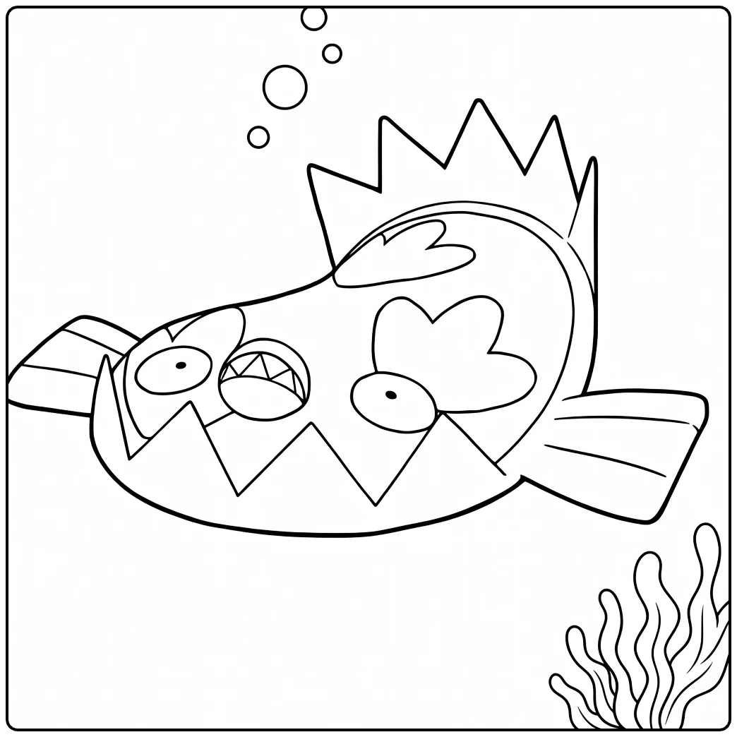 Galarian Stunfisk Pokemon Sea Adventure coloring page