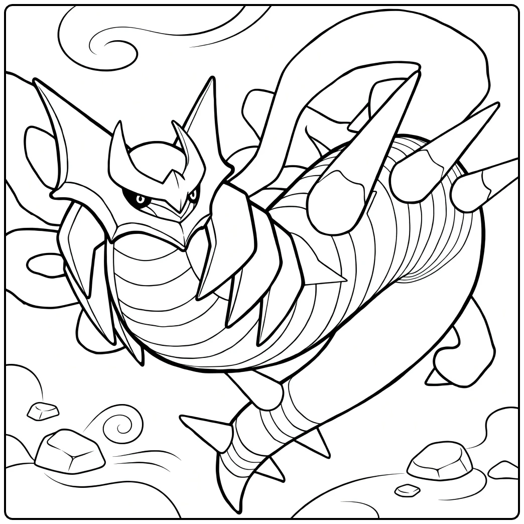 giratina origin forme coloring page for children
