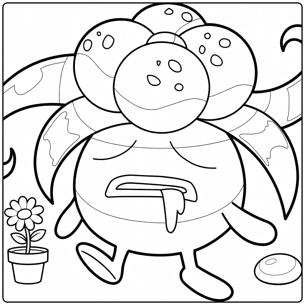 Walking Gloom with Egg and Moon coloring page
