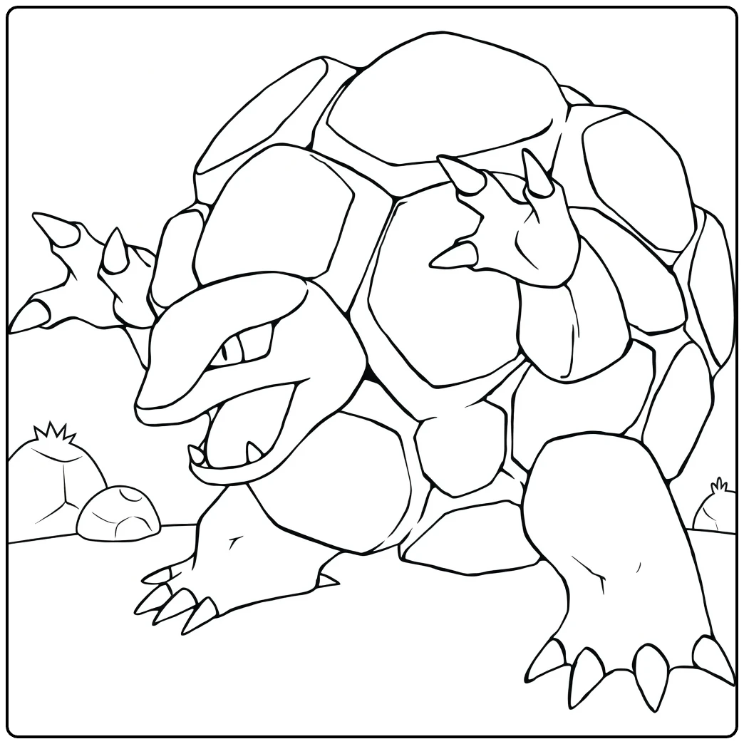 Powerful Rock Pokemon Golem coloring page