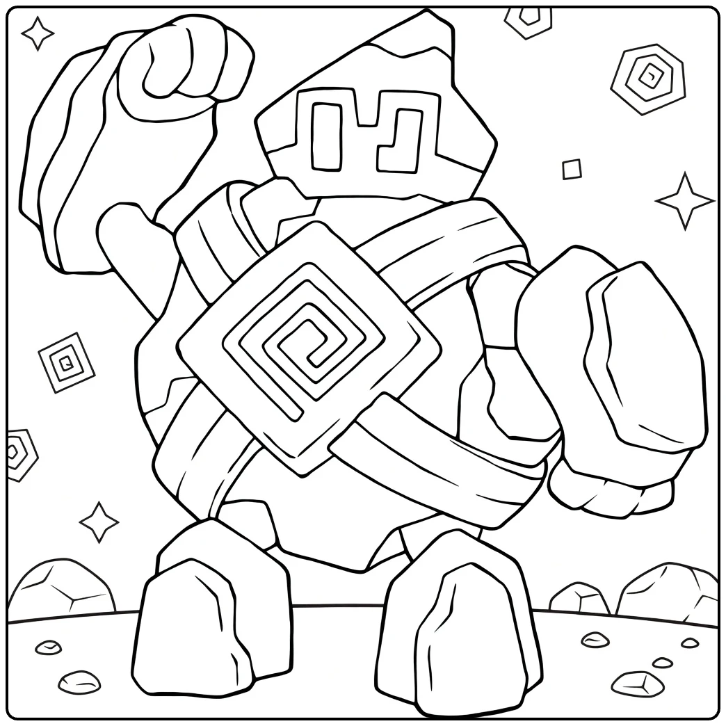 Golett Tough Pokemon coloring page