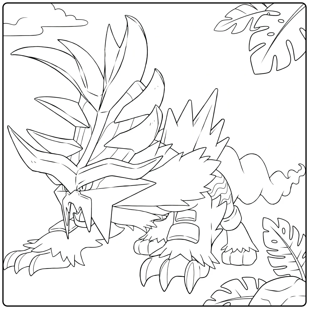 gouging fire coloring page woest junglebeest
