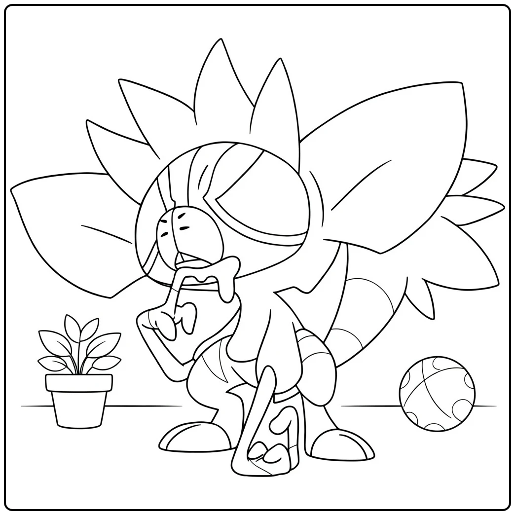 Grafaiai Cute Pokemon in Pose coloring page