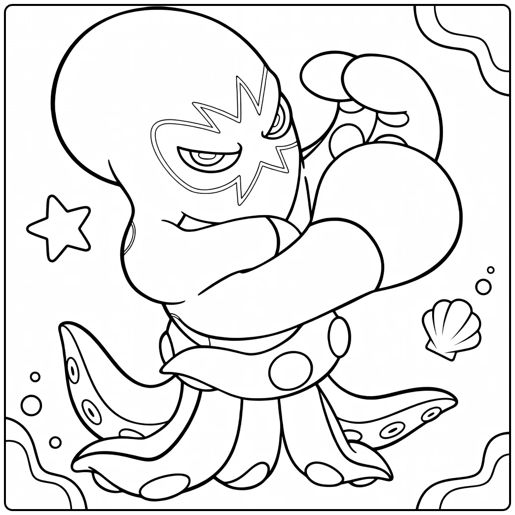 Grapploct in Powerful Pose coloring page