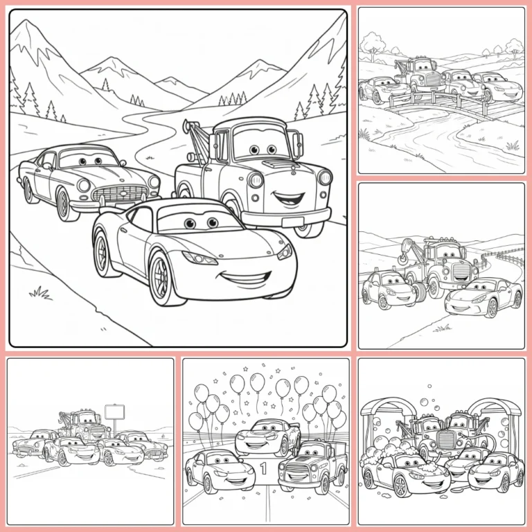 cars coloring page collection cover image