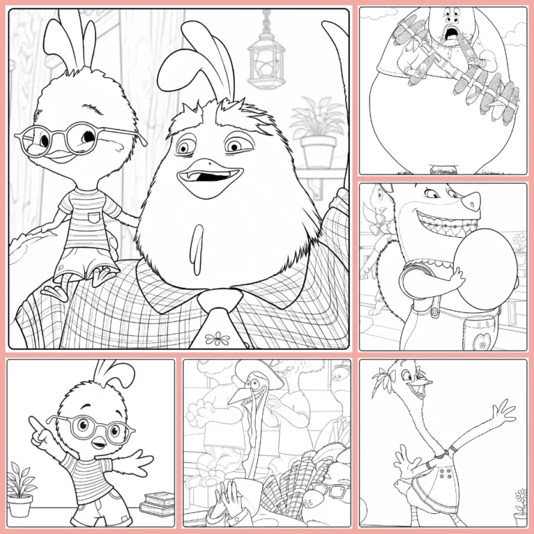 chicken little coloring page collection cover image
