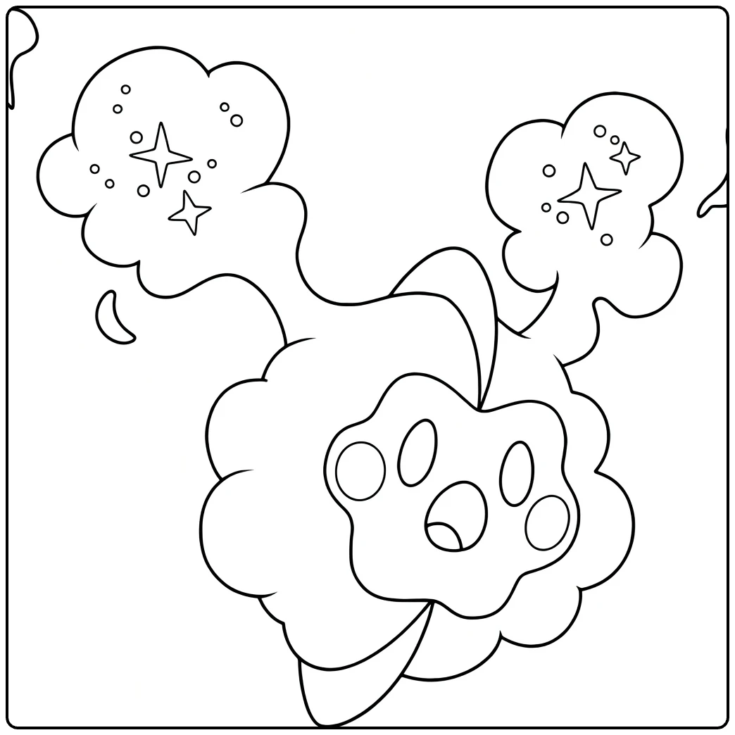cosmog coloring page for kids