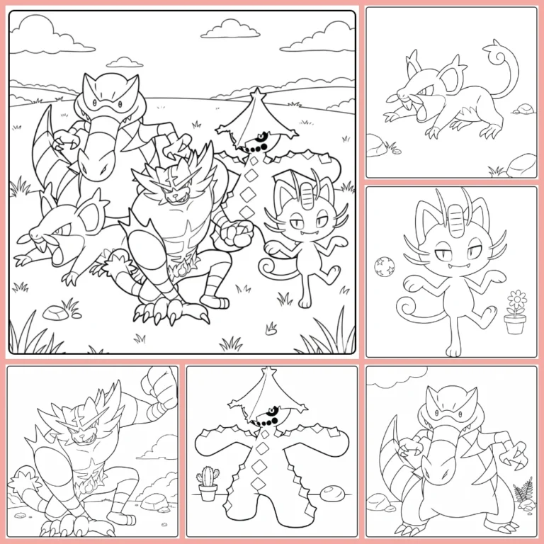 Dark Pokemon coloring page collection cover image