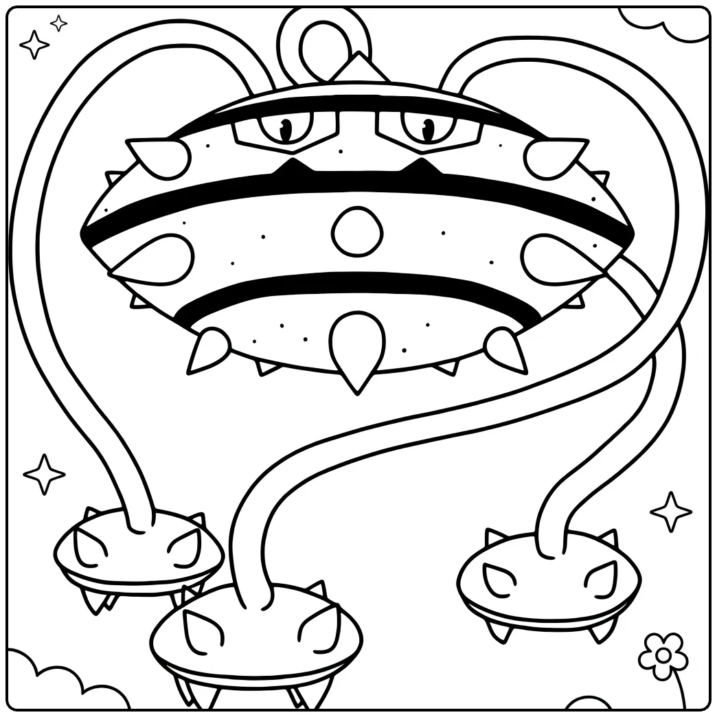 Ferrothorn Spikes and Vines coloring page