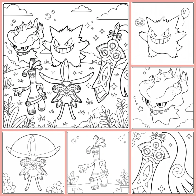 Ghost Pokemon coloring page collection cover image