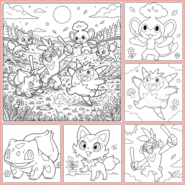 Grass Pokemon coloring page collection cover image