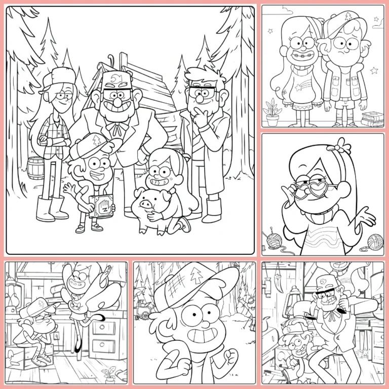 gravity falls coloring page collection cover image