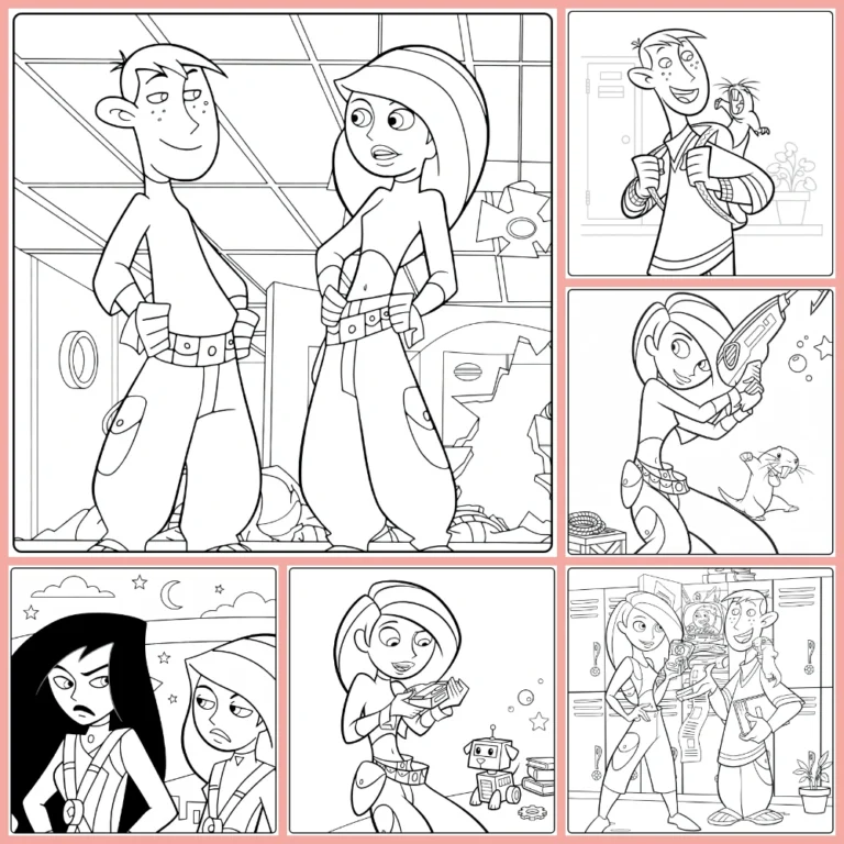kim possible coloring page collection cover image