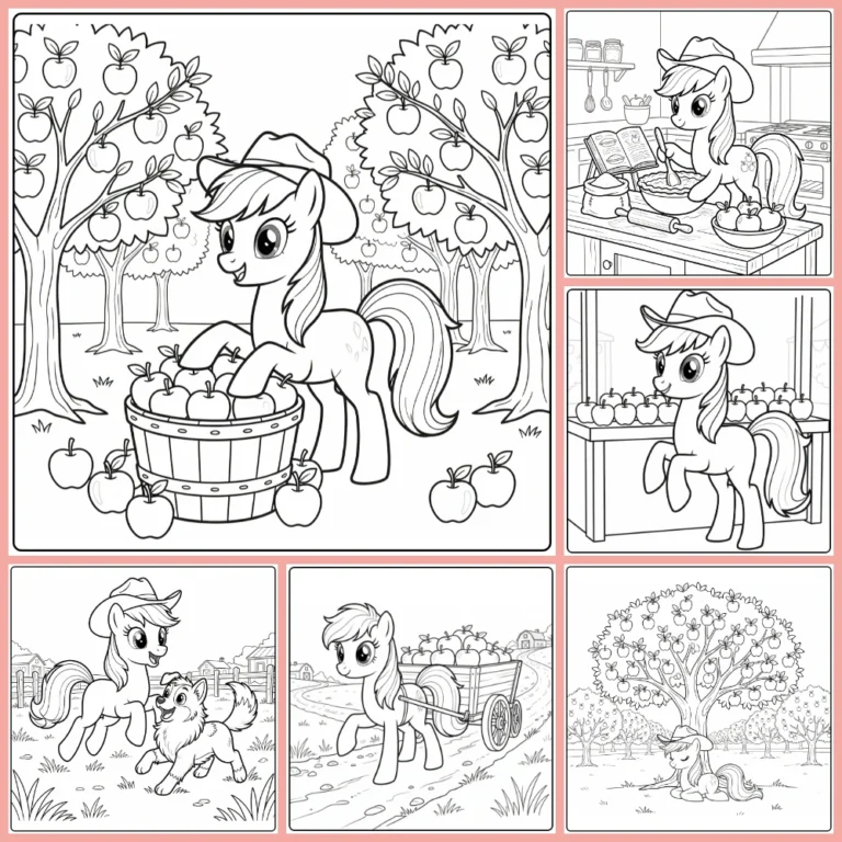 My Little Pony Applejack coloring page collection cover image