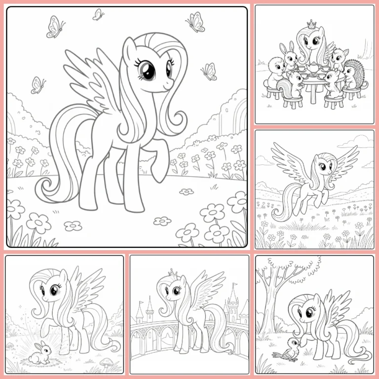My Little Pony Fluttershy coloring page collection cover image
