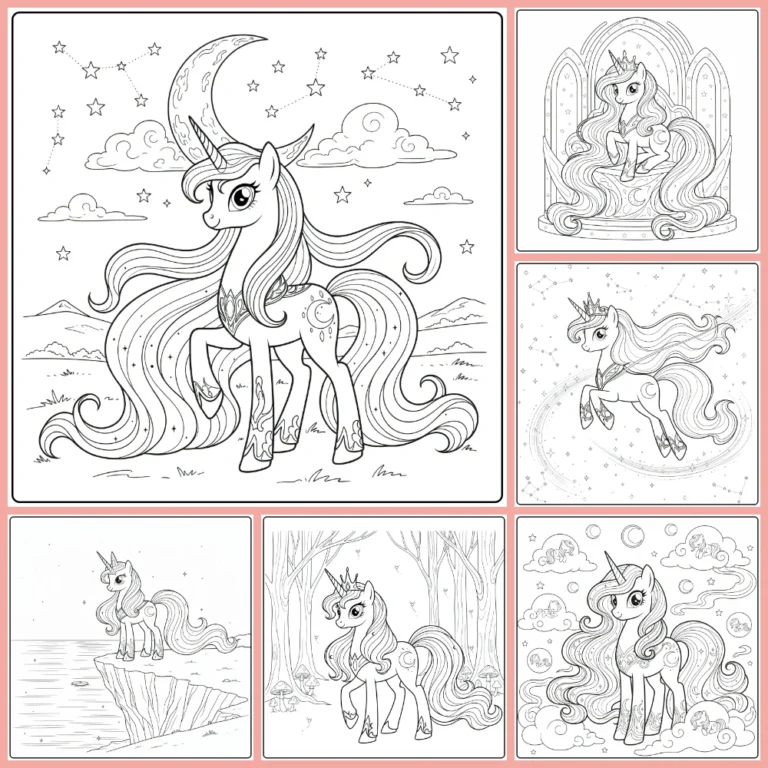 My Little Pony Princess Luna coloring page collection cover image