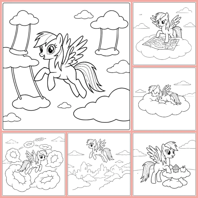 My Little Pony Rainbow Dash coloring page collection cover image