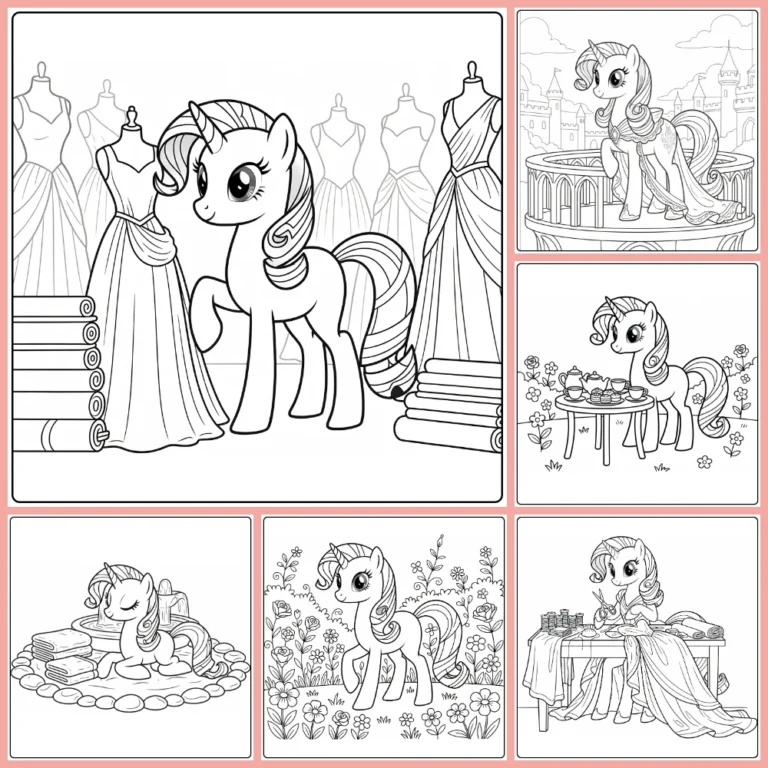 My Little Pony Rarity coloring page collection cover image