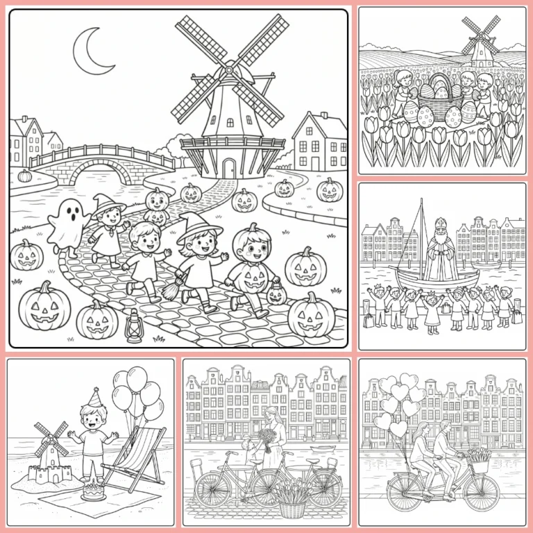 Vacation coloring page collection cover image