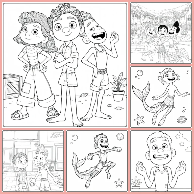 luca coloring page collection cover image