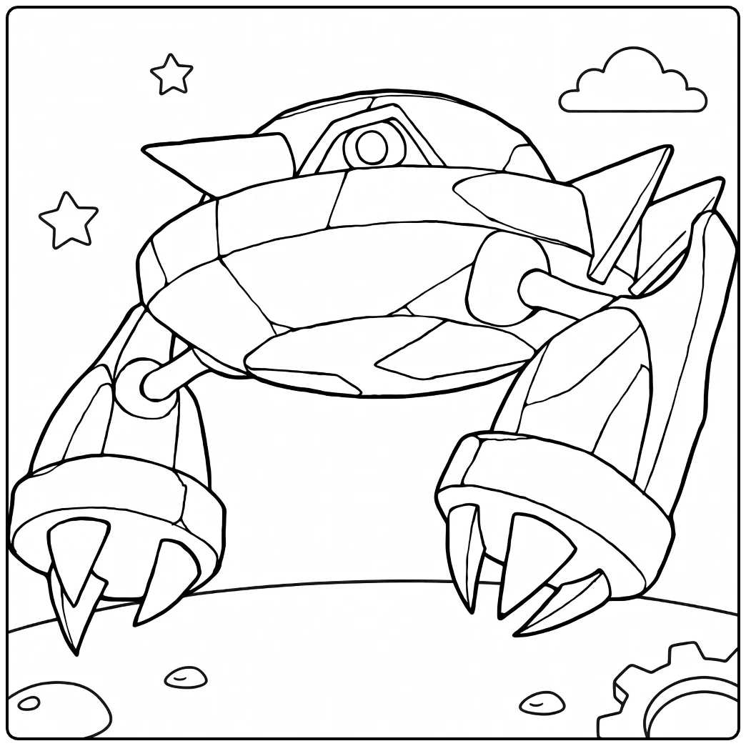 metang coloring page with stars and clouds