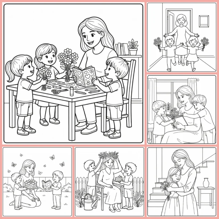 Mother's Day coloring page collection cover image