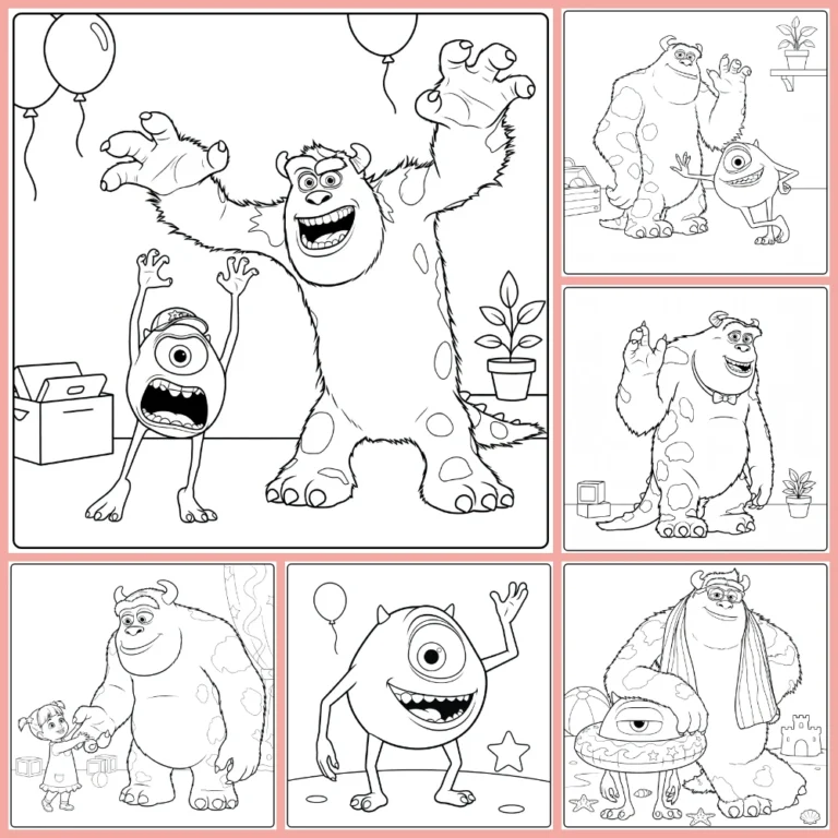monsters, inc. coloring page collection cover image
