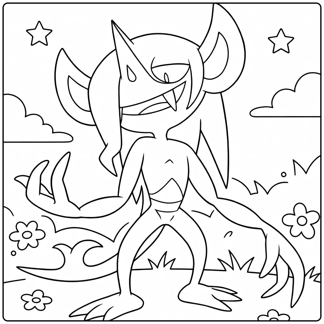 Morgrem for Kids Threatening Pose coloring page