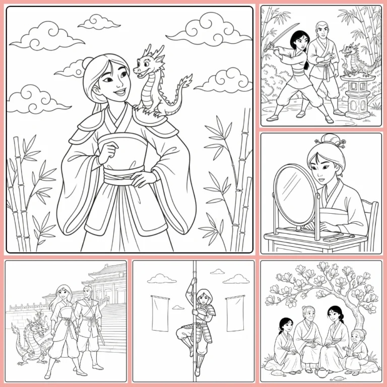 mulan coloring page collection cover image